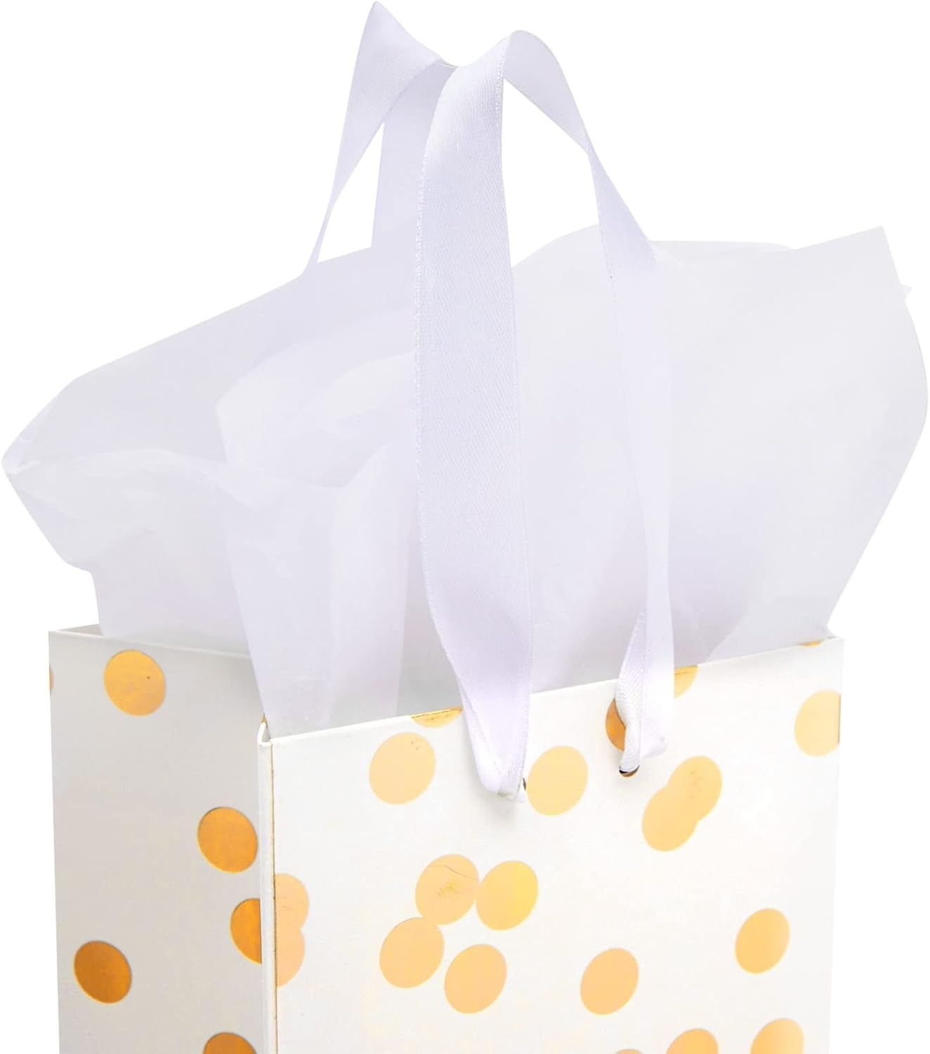 [12 Pack] Wine Gift Bags – Rose Gold & Silver Foil Polka Dot Design with Ribbon Handles, Includes 20 Sheets of Tissue Paper, Perfect for Wine, Champagne & Spirits, Size 13.8" H x 5" W x 4" D