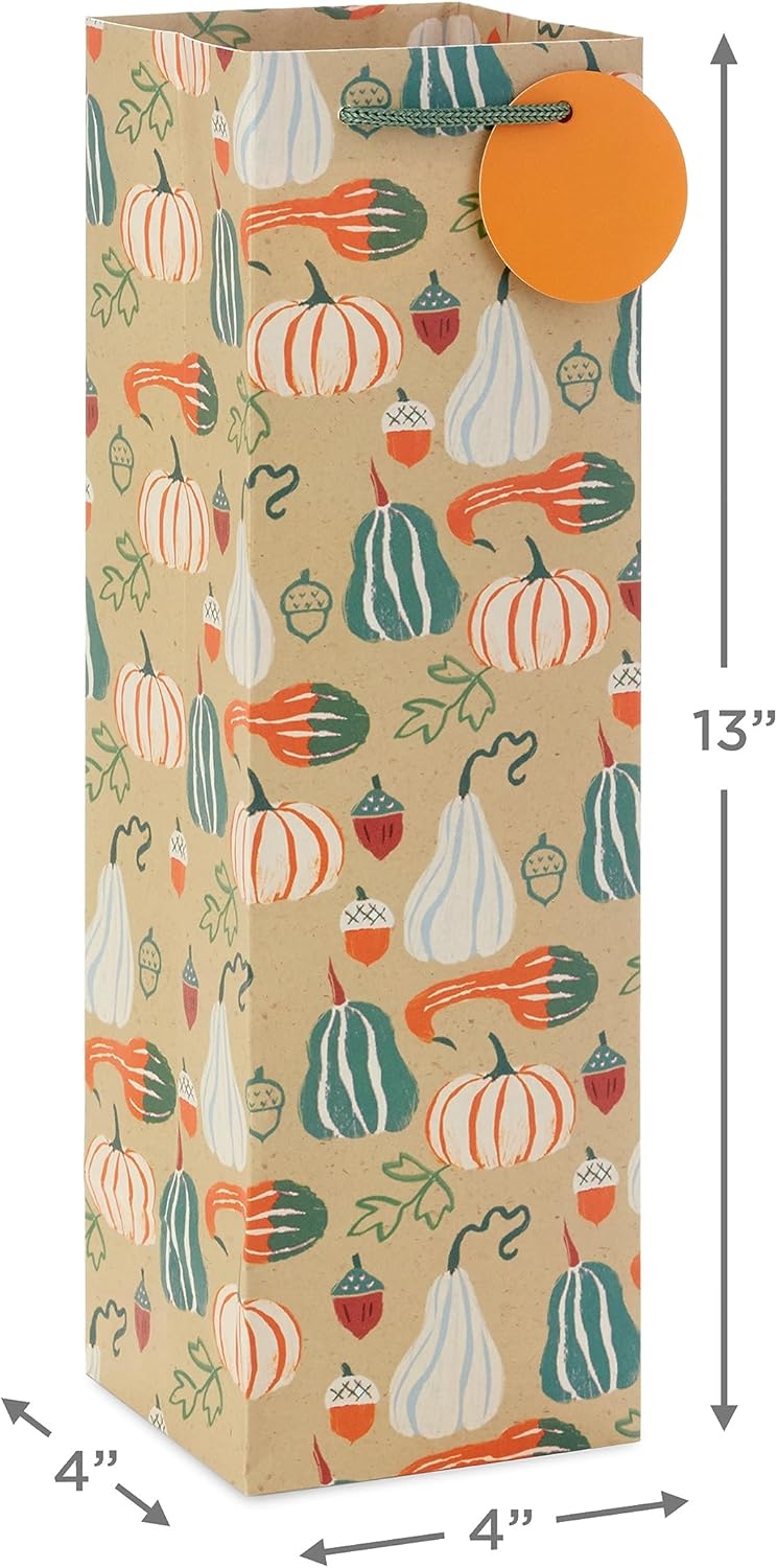 [4x4x13 inch] Wine Gift Bags – Sturdy Paper Bottle Bags with Handles, Eco-Friendly Reusable Bags for Wine, Champagne & Holiday Gifting