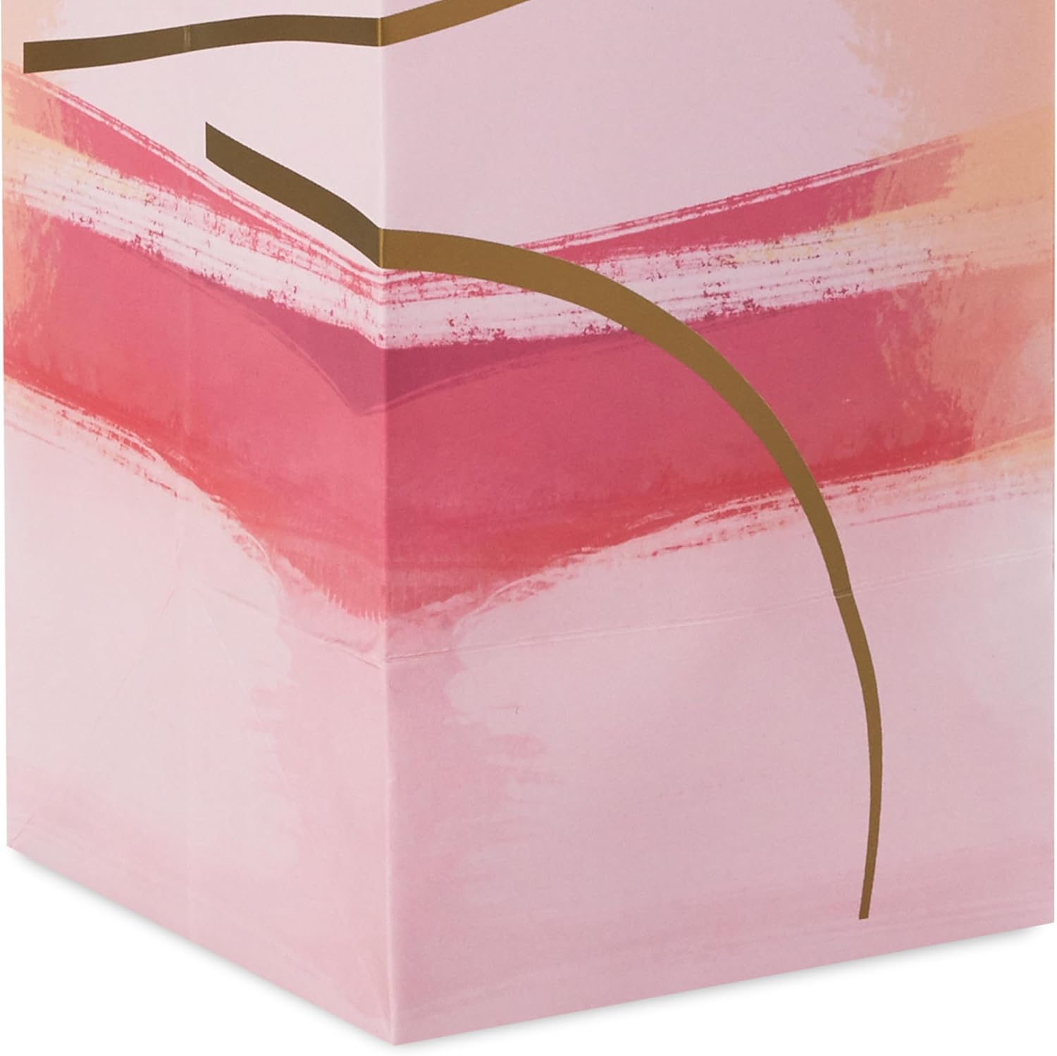 [4 Pack] Heart Gradient Wine Gift Bags – Pink & Orange Paper Bottle Bags with Gold Foil Heart and Rope Handles, Fits Wine, Champagne & Liquor Bottles, 13" H x 4" W x 4" D