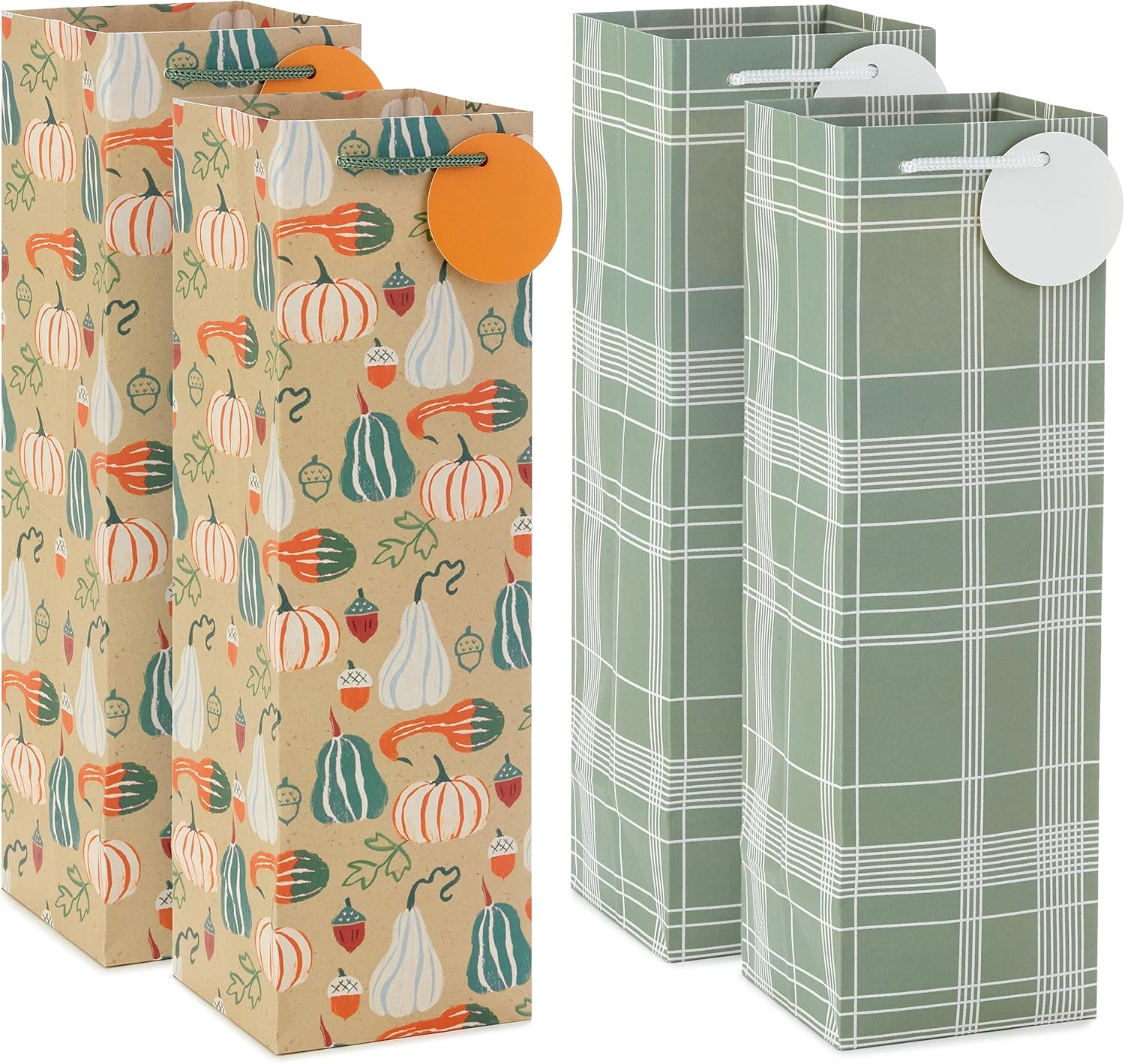 [4x4x13 inch] Wine Gift Bags – Sturdy Paper Bottle Bags with Handles, Eco-Friendly Reusable Bags for Wine, Champagne & Holiday Gifting